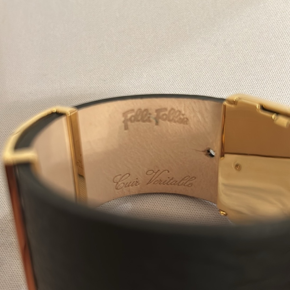 Folli Follie Black Leather Band Bracelet - Picture 4 of 10